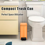 Cesun Small Bathroom Trash Can with Lid Soft Close, Step Pedal, 6 Liter / 1.6 Gallon Stainless Steel Garbage Can with Removable Inner Bucket, Anti-Fingerprint Finish (Matt Orange)