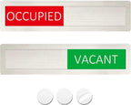 Vacant Occupied Privacy Sign, Vacant Occupied Door Sign for Home Office Restroom Conference Hotels Hospital, Slider Door Indicator Tells Whether Room Vacant or Occupied, 7'' x 1.5'' - Stainless Steel