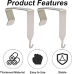 OSVJE 4 PCS Over The Door Hook, Universal Cubicle Hangers Metal Partition, Office Hook for Hanging File Bins/Keys/Whiteboard (Silver)