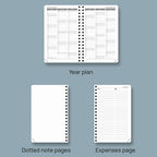 POPRUN 2026 Pocket Planner, (Small Size-4'' x 6.25'') - Daily Weekly and Monthly Calendar Agenda 2026 Appointment Book with Monthly Tabs, Spiral Soft Cover, Inner Pocket, 100 GSM - Pacific Green
