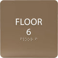 ADA CENTRAL SIGNS - 6" X6" Floor 6 Sign - ADA Compliant Tactile Graphics Grade 2 Braille Text Acrylic Wall Signs - Directional Assistance, Floor Number Safety Sign for Office, school Hospital, Apartment