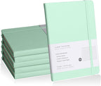 EMOMAS Lined Journal Notebook, 6Pack Hardcover Notebook for Men & Women – Journals for Writing, Work, School, Home & Daily Notes, 160 Pages – Medium A5, 5.7"x8", 100 gsm Thick Paper (Eggshell Green)