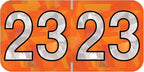2023 Year Stickers, Doctor Stuff 2023 Chart Stickers, Holographic Orange Colored, USA Made Year Labels for End Tab File Folders, 500 Labels per Roll, 1 Roll, 3/4" x 1-1/2"