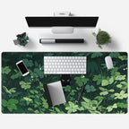 Black Cat Anime Desk Gaming Mat, XL Green & Large, 31.5x15.8in, for Women & Offices