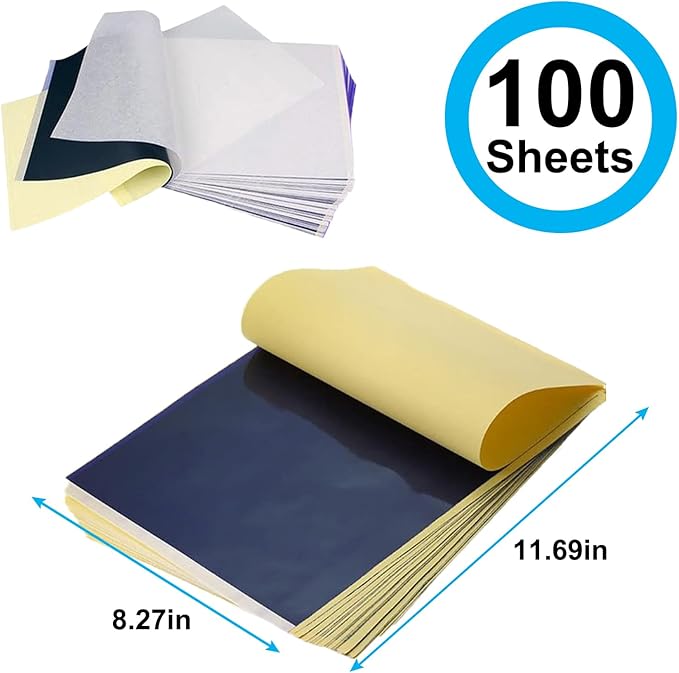 Tattoo Transfer Paper 100 Sheets MIUXIA Tattoo Stencil Paper A4 Size 4 Layers DIY Tattoo Tracing Paper Tattoo Kit Tattoo Supplies