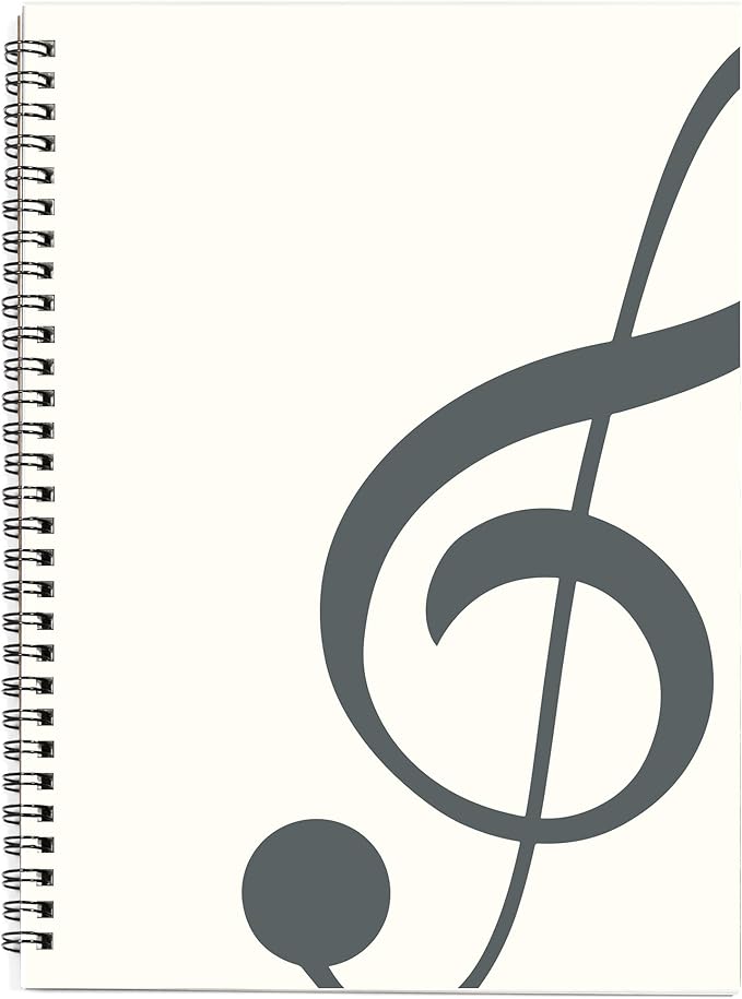 MAXCURY Blank Sheet Music Composition Manuscript Staff Paper Art Music Notebook Black 100 Pages 26x19cm (White/Grey Green)
