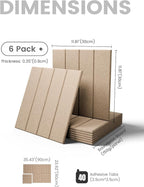 Large Felt Bulletin Board 36"x24" Cork Board Alternative - 6 Pack with 40 Safe Removable Adhesive Tabs, Cork Boards for Walls Felt Board for Home Office Classroom Pin Board-Taupe