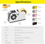 [TENDO°] Multi-Section Tape Dispenser ZO-508: Innovative Cutter for Custom Tape Width (White)