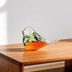 ORRFIDDY Blown Glass Birds - Glass Art Bird Decor, Hand Blown Glass Animal Figurines Paperweight for Home Shelf Decor