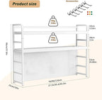 ZWCQSYS 2-Tier Desktop Bookshelf Hutch - Metal Desk Shelf Bookcase with Desk Pegboard Countertop Storage Organizer Rack for Dorm or Office (A, 110cm/43in)
