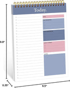 To Do List Notepad - Daily Planner Notepad Undated 52 Sheets Tear Off, 6.5" x 9.8" Checklist Productivity Organizer with Hourly Schedule for Tasks