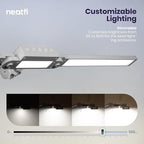 Neatfi LED Desk Lamp, Dimmable Desk Light with 360 SMD LEDs, 30W, CRI 95, Adjustable Color Temperature, Task Lamp for Home, Office, and Workbench (CCT, Silver, 41 Inches)