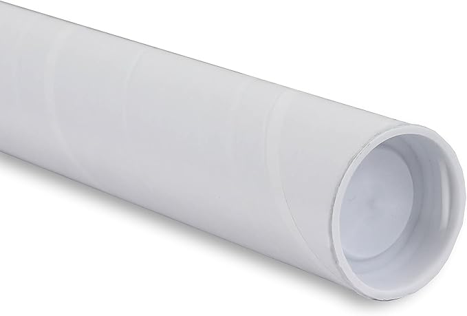 MagicWater Supply Mailing Tube - 1.5 in x 18 in - White - 1 Pack - for Shipping and Storage of Posters, Arts, Crafts, and Documents