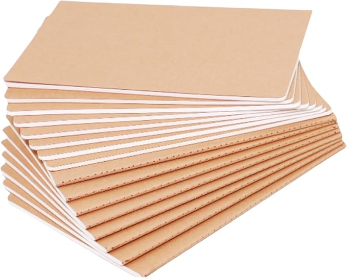 16 Pack Kraft Notebooks, 60 Pages Notebook, 8.3x5.5 Inch, A5 Notebooks for Work, Travel, Business, School & More - College Ruled Notebook - Softcover Journals for Women & Men - Lined Note Books