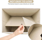 Bagnizer Large 22 Quart Linen Fabric Foldable Storage Bin Cube Organizer Basket with Flip-Top Lid & Handles, Clothes Blanket Box for Home, Office, Closet, Beige & White, 4 Pack 14.6 x 9.5 x 9.5”