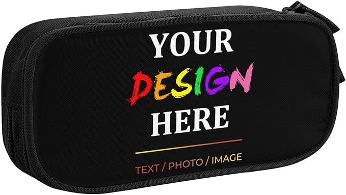 Pazacon Custom Pencil Case for Kids with Name Photo Text, Personalized Pencil Box for Women Men, Customize Pen Pouch Organizer School Supplies for Teen Students