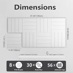 G Gamit Large Felt Wall Tiles Bulletin Board,Large Cork Board Alternative with 30 Pushpins,8-Pack Felt Pin Board with 56 Safe Removable Adhesive Tabs for Home Office School (White)