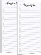 321Done 2-Pack Slim Shopping List Notepad, Made in USA - 3.7x8.5, College Ruled, Minimalist Stylish Handheld Grocery List, Store, Market, Pad for Planning, Organizing, Meal Prep - 50 Sheets per Pad