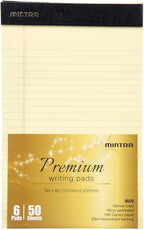 Mintra Office Legal Pads - ((PREMIUM CANARY 6pk, 5in x 8in, NARROW RULED))