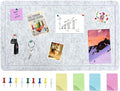 Vuzvuv Grey 28"x16" Large Cork Board with 50 Push Pins & Sticky Notes, Self-Adhesive Bulletin Board for Wall, Felt Pin Vision Board for Paste Notes,Schedules Offices Home