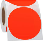 Hybsk Round Color Coding Circle Dots Labels Warehouse Inventory Organizer Stickers (4 inch, Fluorescent Red)