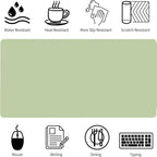 Bloss Green Desk Mat, Mouse Pad, Waterproof Leather Desk Pad, Desk Matt for Desktop, Non-Slip Desk Pad Mat for Office Work/Home (27.6 x 13.8 Inches)