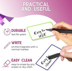 Availey 32 Pieces (3 x 5) - Colored Border Magnetic Dry Erase Labels - Reusable Strips for Classroom Home Office Garage Refrigerator Blank Writable Erasable Cards Name Tags Students Locker Shelf