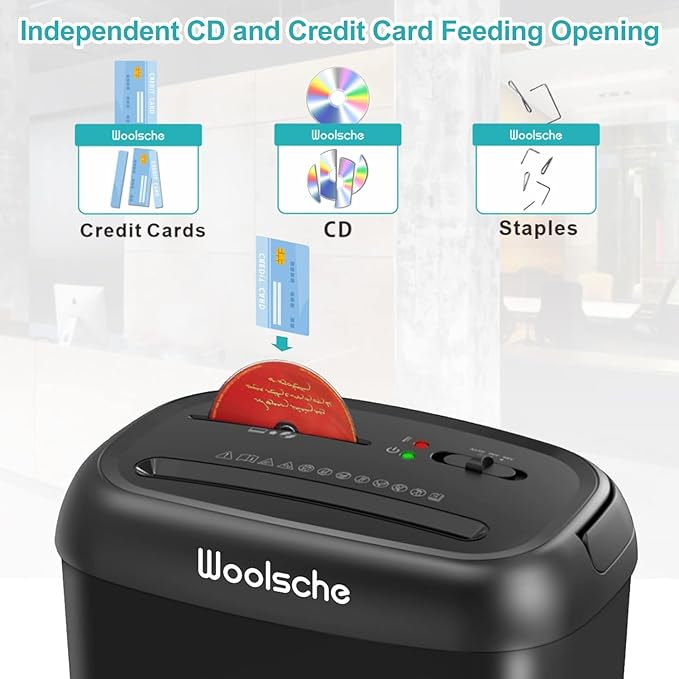 Home Office Paper Shredder,14-Sheet Cross Cut with 6.6-Gallon Basket, High Security Level P-4,3-Mode Design Shred Card/CD/Paper