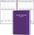 Heveboik Income & Expense Log Book - A5 Income and Expense Tracker for Small Business, Accounting Bookkeeping Tracking for Woman and Man, 5.8" x 8.3", Purple