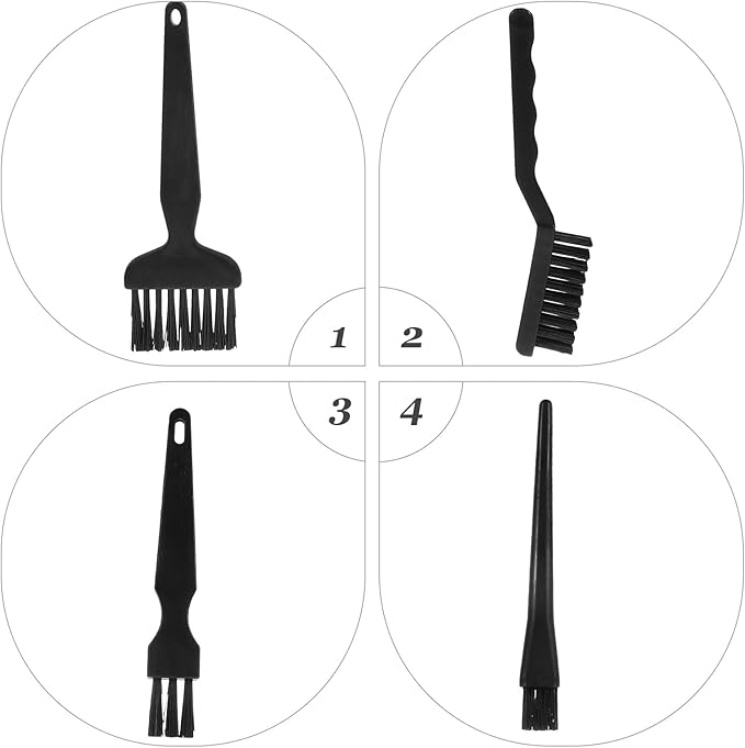 FUOYLOO 10Pcs Anti-Static Brush Set for Laptop and Computer Keyboard Cleaning, Multi-Purpose PCB Dust Removal Kit with Straight Handle, Electronics Cleaning Accessories for Office and Home
