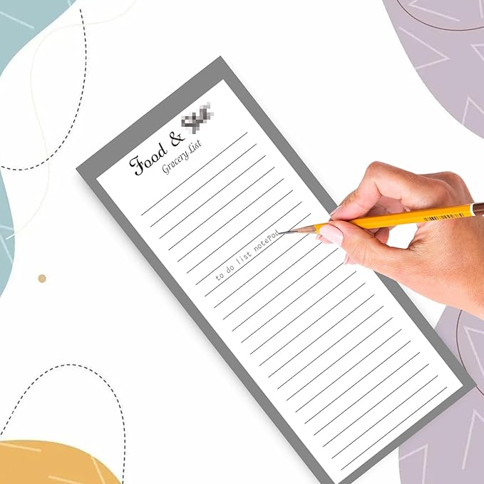 Utron 2 Pack Magnetic Notepads for Refrigerator, 100 Pages/Book Grocery List Magnet Pad for Fridge, Design Magnetic Grocery List Pad for Fridge, Grocery List Notepad, to-Do Memos, List(8 x 20.3cm)