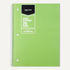 Amazon Basics College Ruled Spiral Notebook, 70 Sheets, 7-1/2" x 10-1/2", 3 pack, Assorted Pastel Solid Colors