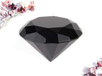 click2go 2” / 60 mm Diamond Shaped Glass Crystal Paperweight – Home Office Decor & Valentine's Day Gift Wedding Favors Centerpieces Decoration with Gift Box (Black)