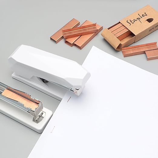 NatSumeBasics Rose Gold Staple 6000 Colored Staples Copper Color Staples Standard 26/6 Manual Desk Stapler Refill for Office Supplies Accessories (Rose Gold)