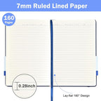 SUQJOY Lined Journal Notebooks, 4 Pack 160 Pages, 5.5x 8.2-Inch Journals for Women Men, Hardcover Notebook with 100 gsm Thick Paper, A5 Size College Ruled Notebook for Writing/Travel/Work (Assorted Color-4 Pack)