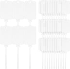 LeonBach 100 PCS Plastic Shipping Tags, 1.46" x 2.48", Waterproof Labels Writable Hanging Tag with Sealing Strap, Shipping Cable Tie Label Tags for Keys Luggage Logistic Inventory Retail (White)