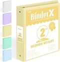 BinderX Extra Durable 3 Ring Binder, Round Ring 2 Inch Binders, Fits 450 Sheets of 8.5x11 Paper, Customizable View Cover with Inside Pockets, Cute 2" Binder, School Supplies for Girls, Yellow