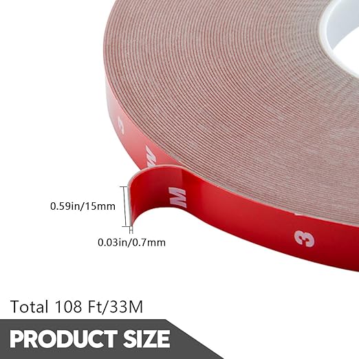 ToLanbbt Double Sided Tape Heavy Duty Waterproof Mounting Adhesive Tape Foam Tape for LED Strip Lights Home Decoration Office Decorations (108Ft x 0.59" x 0.03")