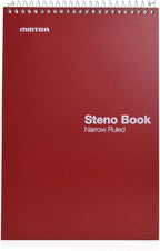 Mintra Office Steno Books (Poly Steno 8pk (Arctic Ice, Green Olive, Charcoal), Narrow Ruled) - Poly Cover, 6" x 9", 100 sheets for Writing Notes for school, office, work, 6x9 steno notepad, top bound spiral (8 PACK)