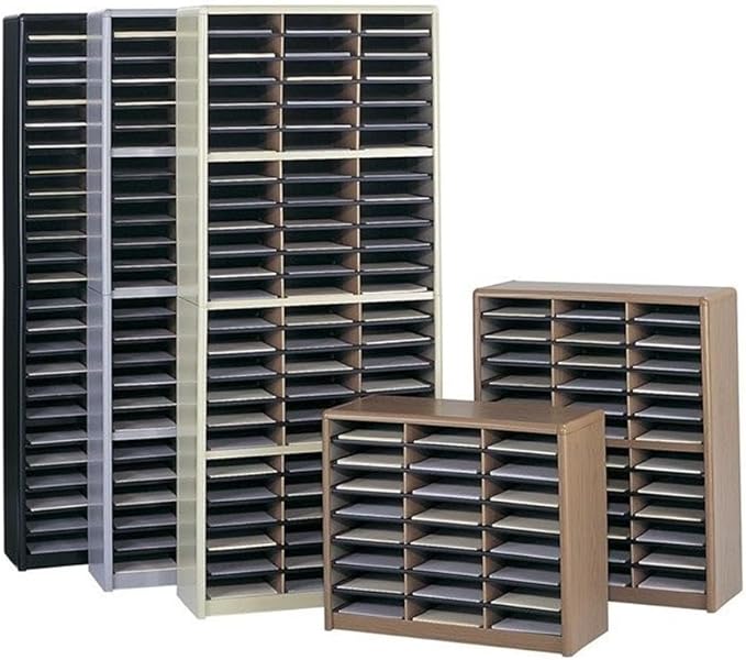 Scranton & Co 72 Compartments Commercial Grade Steel Shell Flat Files Organizer in Black