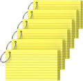 Ciphyfee Index Cards 3x5 Inch With Ring, 300 Count, Ruled Yellow Index Card, 180GSM Flash Cards College Ruled for Students, Teachers, Study Note Card for Office, Home, School, Office
