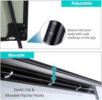 DexBoard 40" x 28" Magnetic Dry Erase Easel Board with Tripod Stand, Height Adjustable Office Presentation Writing Board Easel, Includes 25 Sheets Flip Chart Paper Pad, Magnets & Eraser, Black Frame