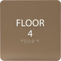 ADA CENTRAL SIGNS - 6" X6" Floor 4 Sign - ADA Compliant Tactile Graphics Grade 2 Braille Text Acrylic Wall Signs - Directional Assistance, Floor Number Safety Sign for Office, school Hospital, Apartment