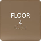 ADA CENTRAL SIGNS - 6" X6" Floor 4 Sign - ADA Compliant Tactile Graphics Grade 2 Braille Text Acrylic Wall Signs - Directional Assistance, Floor Number Safety Sign for Office, school Hospital, Apartment