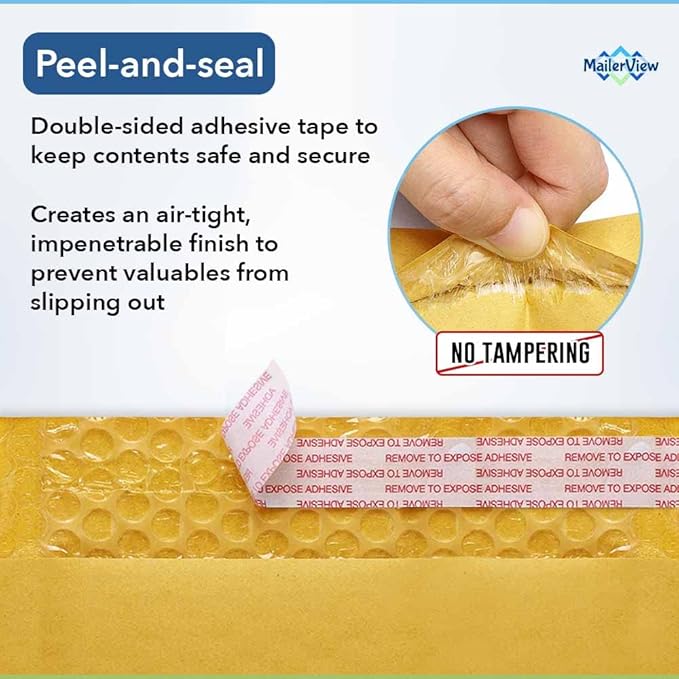 Kraft Bubble Mailers 8.5x14.5 inch #3 | Self Seal Padded Envelopes | Cushioned Bubble Mailer | Usable Size 8.5x13.5 | Lightweight mailing Shipping Bags | 100 Pack Bulk | Made in USA
