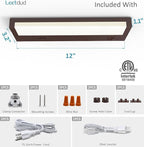 Leetdud LED Under Cabinet Lighting Hardwired or Plug in, 12 Inch 6W, Dimmable 5 Color 2700K/3000K/3500K/4000K/5000K, Linkable Eyes Care Design Counter Lights for Kitchen, Sink, ETL Listed, Bronze