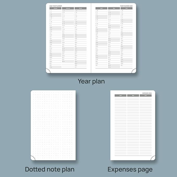 POPRUN Pocket Calendar 2026 (Small Size- 4'' x 6.25") Weekly and Monthly for Purse - Planner 2026 (Jan. 2026 - Dec. 2026) with Vegan Leather Soft Cover, Pen Holder and More - Burgundy Red
