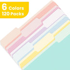 SUNEE File Folders, 120 Pack Manilla Folders 8.5 x 11, Colored File Folders Home Office School Supplies for Documents Files Paper, 6 Soft Colors