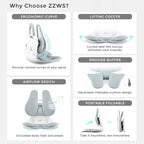ZZWS Foldable Ergonomic Back and Lumbar Support with Adjustable Inflatable Lumbar Cushion for Good Posture Correction and Back Pain Relief, Perfect for Office, Floor Seat and Work from Home