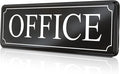 MolnijaPro - The Office Door Sign for Your Home and Business with Bigger Letters - Bright Acrylic Self-Adhesive Sign 9×3 in with Double Sided 3M Tape - Quick and Easy Installation Without Any Tools